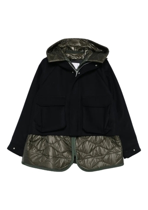 sacai hooded quilted-panel jacket - Blue