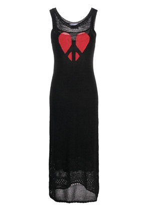 MOSCHINO JEANS scoop-neck open-knit dress - Black