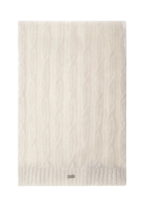 Herno cable-knit scarf - White
