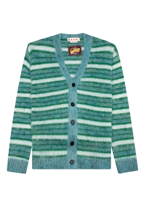 Marni V-neck striped cardigan - Green