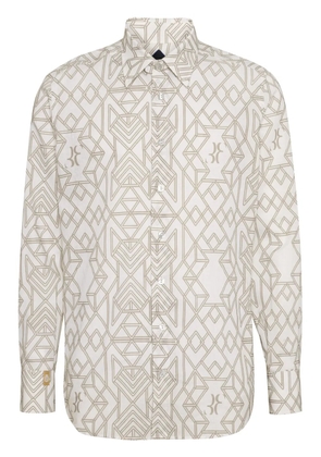 Billionaire geometric-print linen shirt - Neutrals