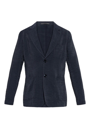 Giorgio Armani textured single-breasted blazer - Black