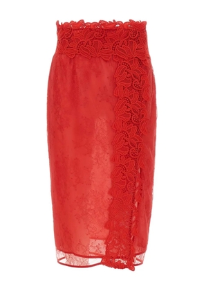 Blumarine lace floral embroidered skirt