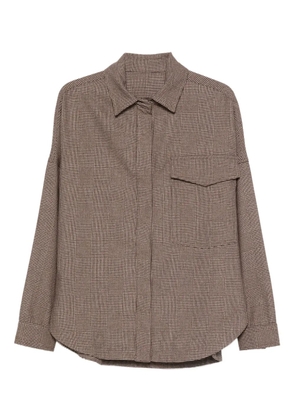 Nine In The Morning rosa check pocket over shirt - Brown