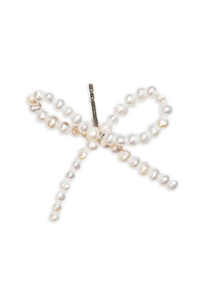 Saskia Diez pearl-embellished bow earstud - Silver