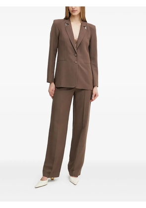 Patrizia Pepe padded-shoulder embellished blazer - Brown