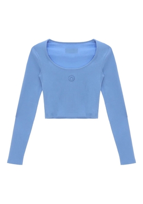 Marine Serre moon-logo round-neck top - Blue