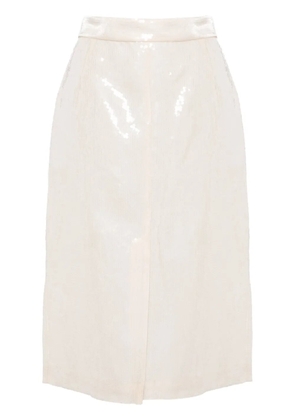 Alberta Ferretti sequin-embellished skirt - Neutrals
