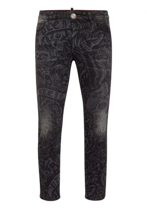 Philipp Plein tattoo-print skinny jeans - Black