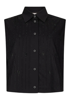 LIU JO rhinestones-embellished cotton top - Black