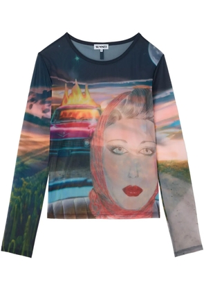 Sunnei Annamarie print t-shirt - Blue