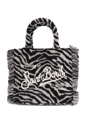 MC2 Saint Barth Kids zebra felt mini tote bag - Black