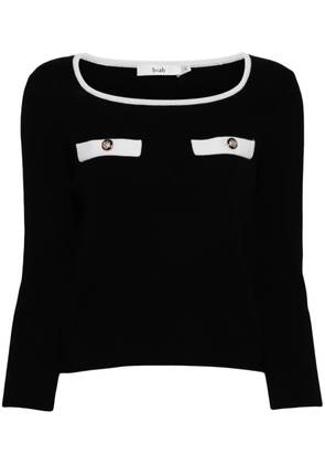 b+ab round-neck cropped knitted top - Black