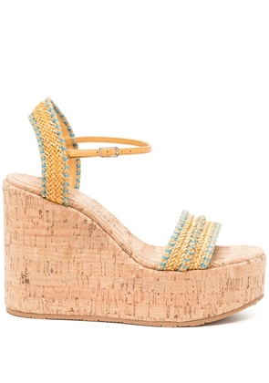Casadei platform woven sandals - Brown