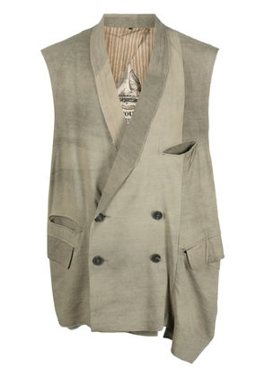 Ziggy Chen asymmetric double-breasted jacket - Green