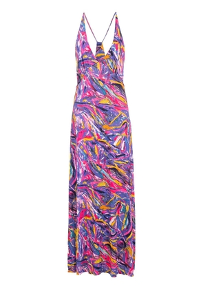 Amir Slama printed halter-neck dress - Purple