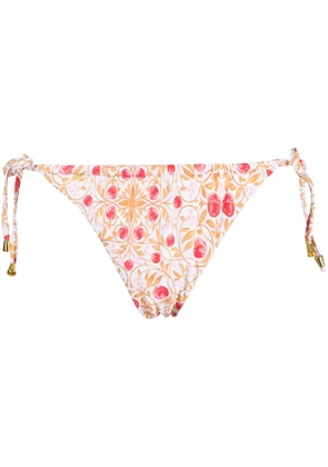 Rebecca Vallance Catania floral-print bikini briefs - White