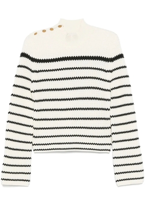 Forte Forte high-neck striped sweater - White