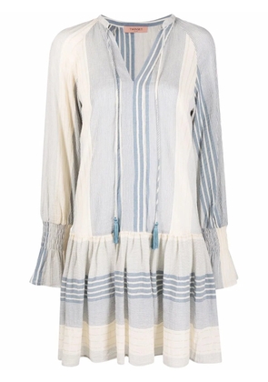 TWINSET short striped gauze dress - Blue