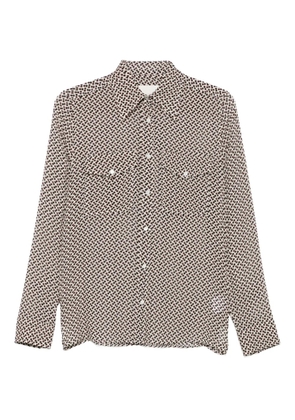 Xacus geometric-print flap-pocket shirt - Neutrals