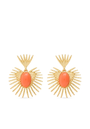 Kenneth Jay Lane fan drop earrings - Gold