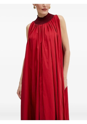 Liviana Conti high-neck pleated maxi dress - Red