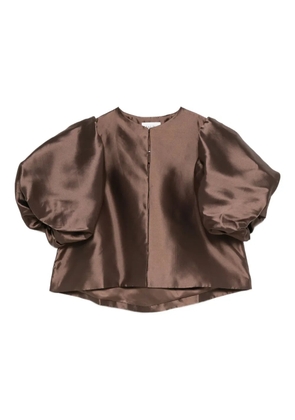 MALINA puff-sleeve top - Brown