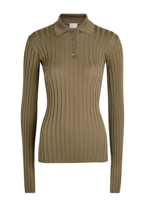 Calvin Klein ribbed polo top - Green