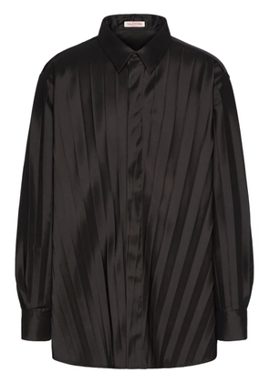 Valentino Garavani pleated long sleeves shirt - Black