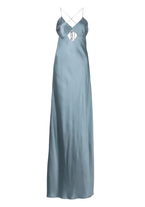 Michelle Mason cut-out detail silk gown - Blue