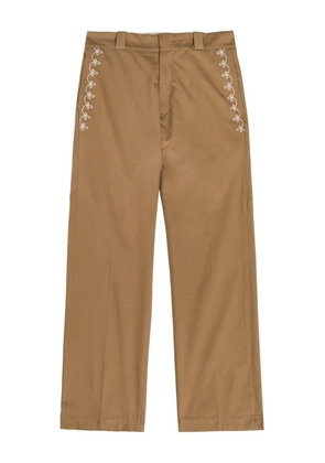 Cherry LA Charro floral-embroidered trousers - Brown