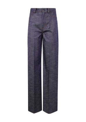 Mantu contrast-stitch trousers - Blue