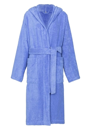TEKLA hooded midi robe - Blue