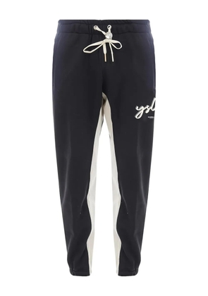 YES LONDON panelled drawstring track pants - Black