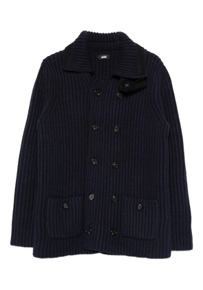 Add double-breasted cardigan - Blue