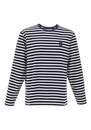 Maison Kitsuné logo-patch striped sweater - Blue