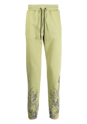 PHOBIA lightning-print cotton track trousers - Green