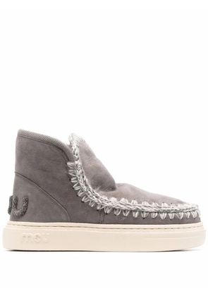 Mou crochet stitch-trim sneaker boots - Grey