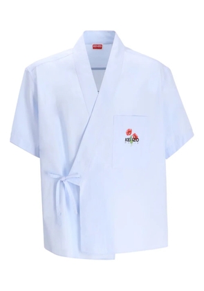 Kenzo logo-detail wrap-design shirt - Blue