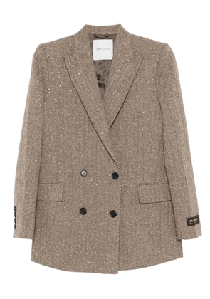 ERMANNO FIRENZE herringbone sequin-embellished jacket - Brown