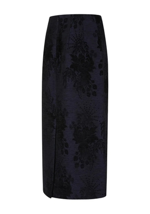HUI MILANO floral midi skirt - Blue