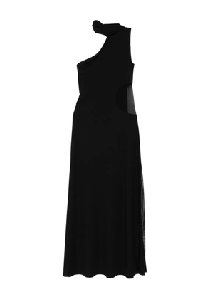 IMPERIAL one-shoulder mesh-insert dress - Black