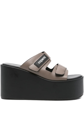 Coperni 100mm double-strap platform sandals - Brown