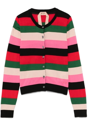 Nº21 striped cardigan - Black