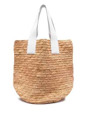 Sensi Studio interwoven-straw oversize tote bag - Neutrals