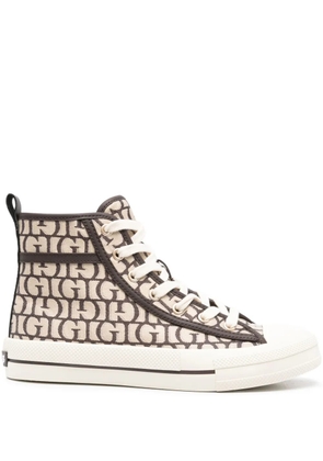GUESS USA logo-print high-top sneakers - Brown
