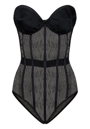 ROOM76 sweetheart neck bodysuit - Black