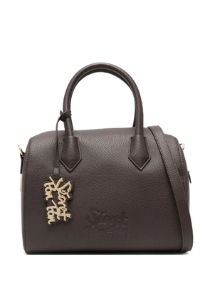 Secret Pon Pon logo-charm tote bag - Brown