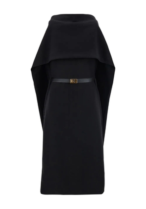 Ferragamo shawl-collar belted midi dress - Black