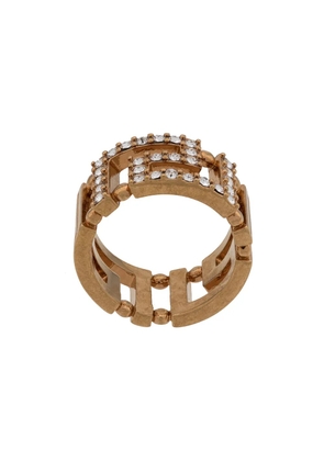 Versace Greca crystal ring - Gold
